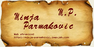 Minja Parmaković vizit kartica